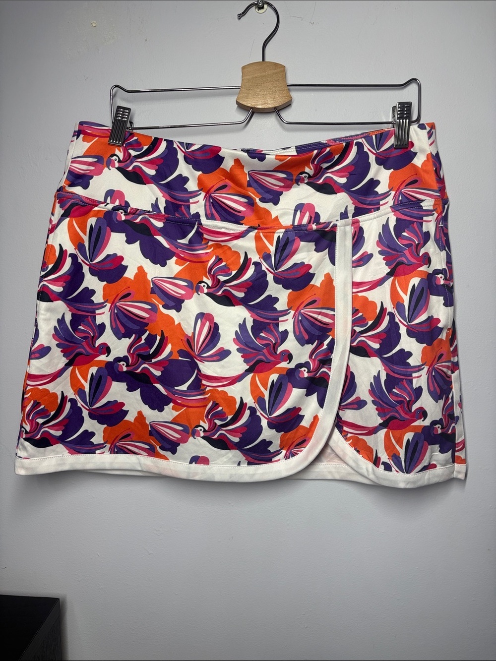 PGA Tour Floral Wrap Skort in Purple, Orange & White